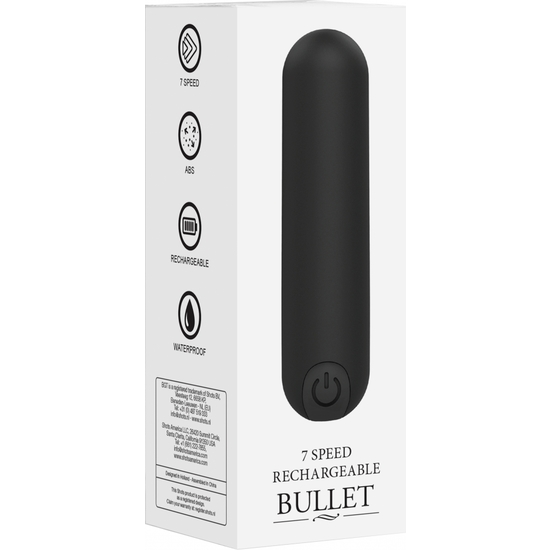 7 SPEED RECHARGEABLE BULLET - BLACK image 1