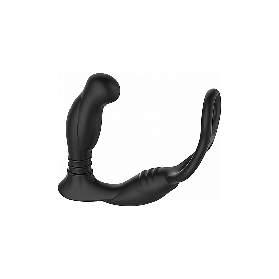 SIMUL8 VIBRATING DUAL MOTOR ANAL COCK AND BALL TOY BLACK image 0