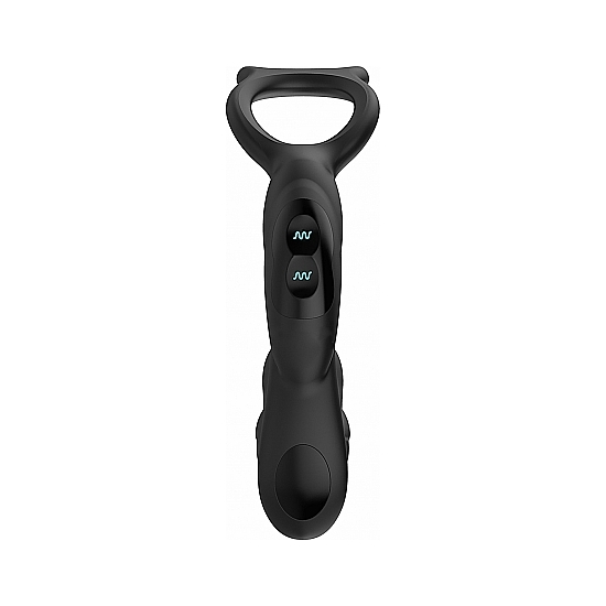SIMUL8 VIBRATING DUAL MOTOR ANAL COCK AND BALL TOY BLACK image 3