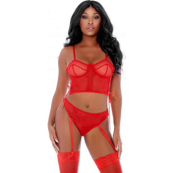 RING ME UP BUSTIER SET RED image 0