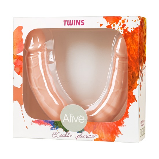 ALIVE TWINS PENE REALÍSTICO DOBLE 30 CM image 1