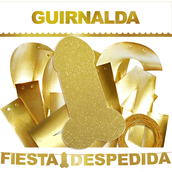 GUIRNALDA FIESTA DESPEDIDA PENE DORADO (CARTULINA DORADA 220GR) image 0