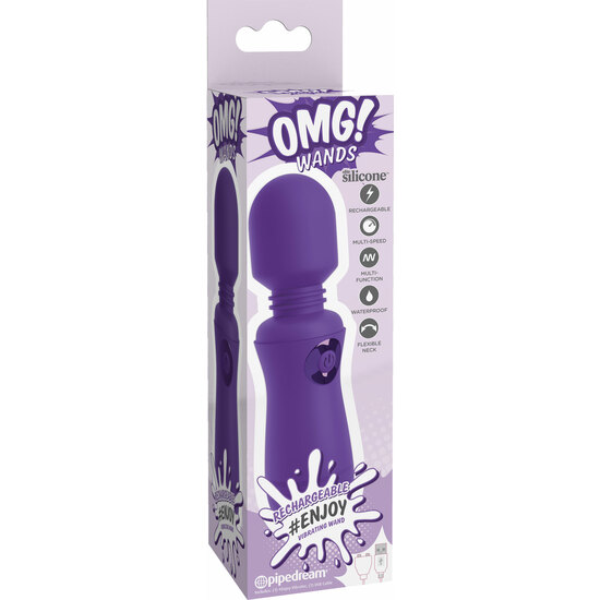 OMG! WANDS - RECHARGEABLE VIBRATING WAND, PURPLE image 1