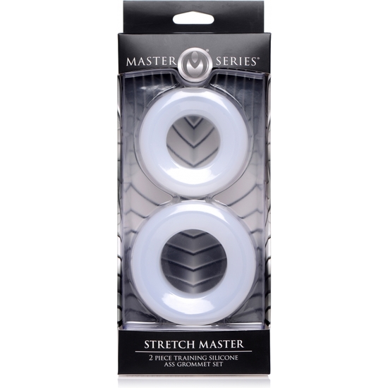 STRETCH MASTER 2 PC SILICONE ANAL GROMMET SET - WHITE image 1