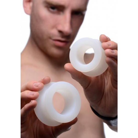 STRETCH MASTER 2 PC SILICONE ANAL GROMMET SET - WHITE image 2