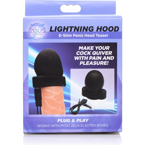 LIGHTNING HOOD E-STIM PENIS HEAD TEASER - BLACK image 1