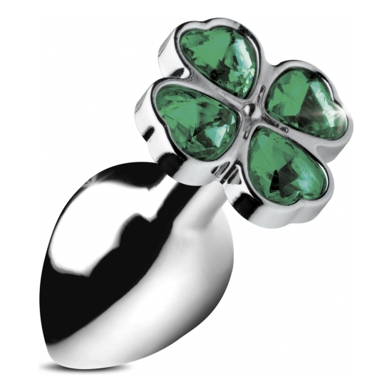 LUCKY CLOVER GEM - LARGE - SILVER image 0
