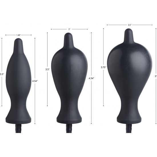 DARK INFLATOR SILICONE INFLATABLE PLUG - BLACK image 2