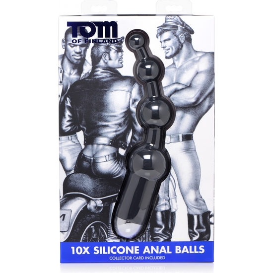 10X SILICONE ANAL BALLS - BLACK image 1