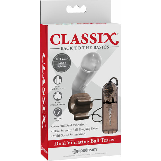 CLASSIX DUAL VIBRATING BALL TEASER (BLACK/SMOKE) image 1