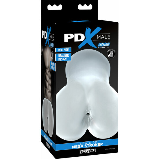 PDX MALE BLOW & GO MEGA STROKER (CLEAR) image 1