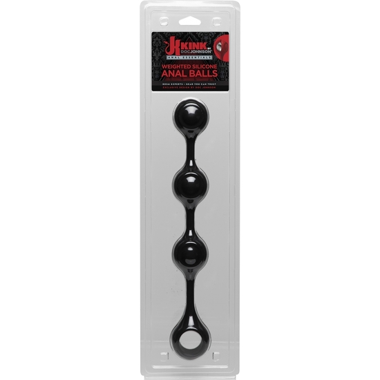 ANAL ESSENTIALS WEIGHTED SILICONE ANAL BALLS - BLACK image 1