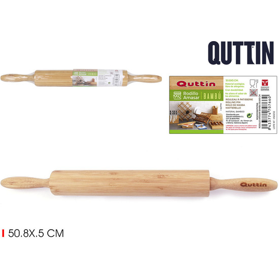 BAMBOO ROLLING PIN 50.8X5CM QUTTIN image 0