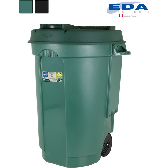 GREEN DUSTBIN 110L W/ROLLERS EDA image 0