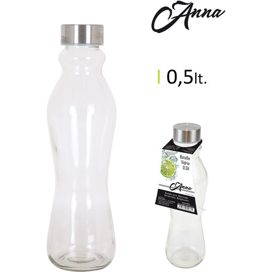 500CC GLASS BOTTLE 7.5X25CM ANNA image 0