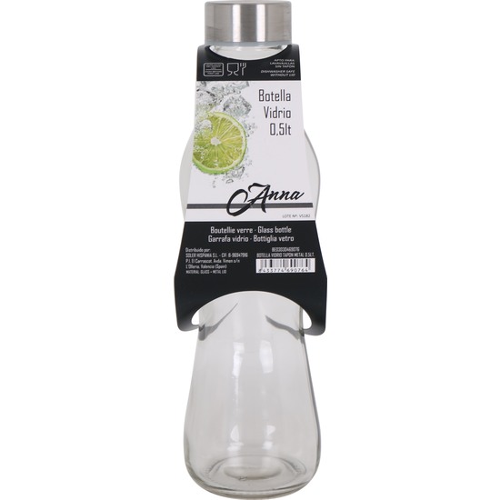 500CC GLASS BOTTLE 7.5X25CM ANNA image 1