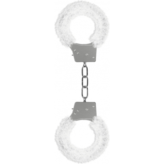 OUCH BEGINNERS FURRY HAND CUFFS WHITE image 0