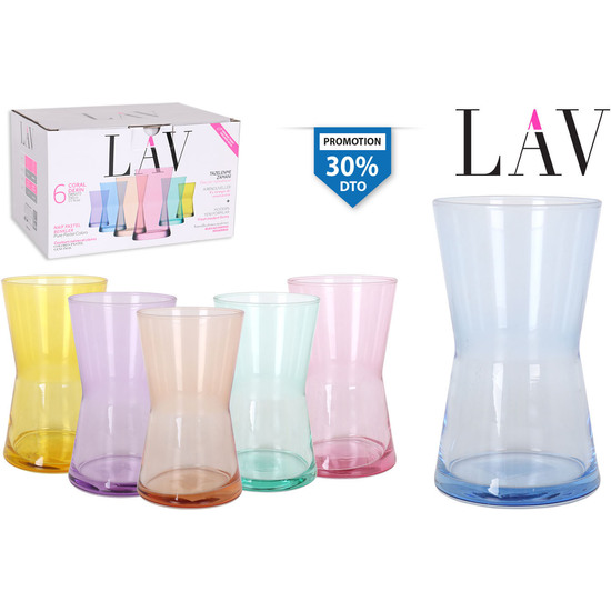 SET 6 VASOS 350CC DERIN CPASTEL image 0