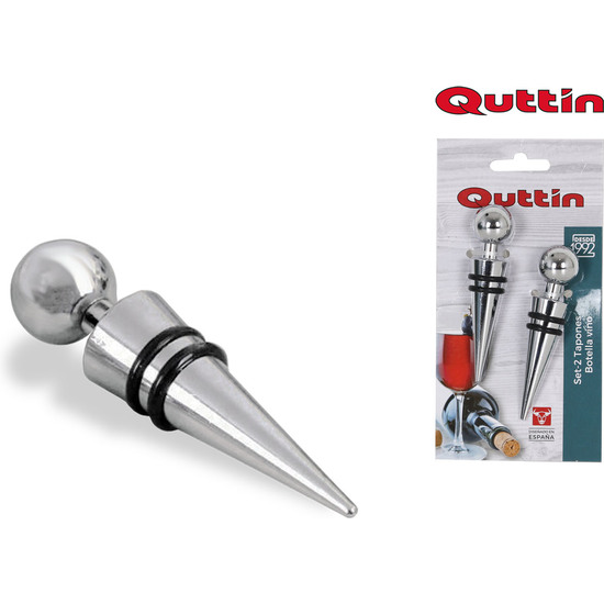 SET 2 PCS INOS WINE BOTTLE STOPPERS QUTTIN image 0