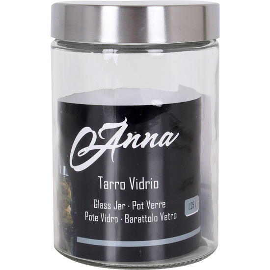 1.25LT GLASS JAR W/INOX LID ANNA image 1