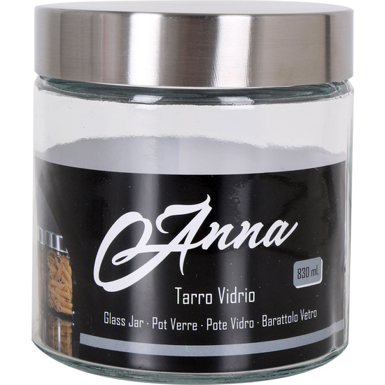 830ML GLASS JAR W/INOX LID ANNA image 1