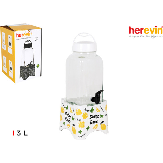 3L. ROUND JUG DISPENSER W/STAND image 0