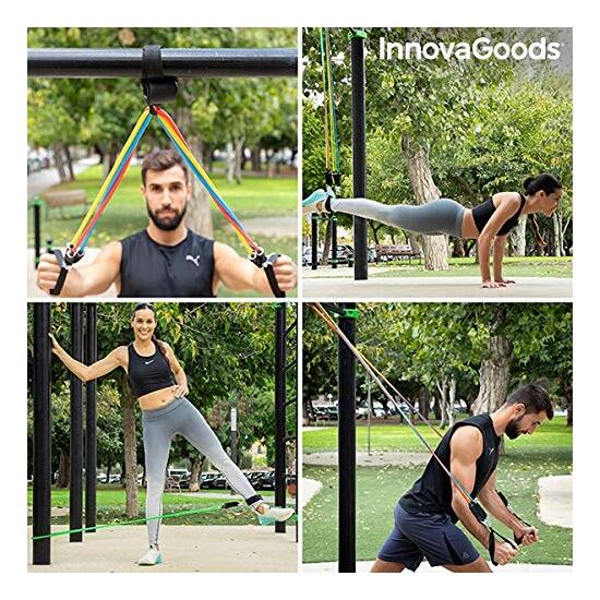 SET DE BANDAS DE RESISTENCIA CON ACCESORIOS Y GUÍA DE EJERCICIOS REBAINER INNOVAGOODS (PACK DE 5) image 2