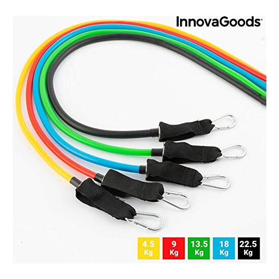 SET DE BANDAS DE RESISTENCIA CON ACCESORIOS Y GUÍA DE EJERCICIOS REBAINER INNOVAGOODS (PACK DE 5) image 3