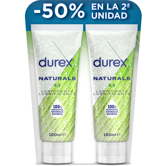 DUREX NATURALS GEL DUPLO LUBRICANTE ÍNTIMO PURE 100% NATURAL 2X100ML image 0