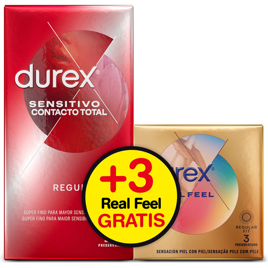 DUREX PRESERVATIVOS SENSITIVOS CONTACTO TOTAL 12UDS + 3 UDS REAL FEEL image 0