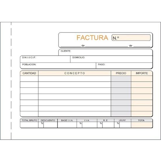 TALONARIO FACTURAS MODELO T-69 TRIPLICADO AUTOCOPIANTE image 0