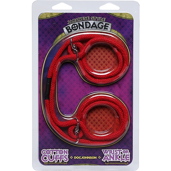100% COTTON WRIST OR ANKLE COTTON CUFFS - RED image 1