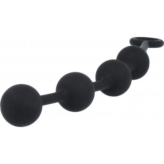 EXCITE MEDIUM SILICONE ANAL BEADS - BLACK image 0