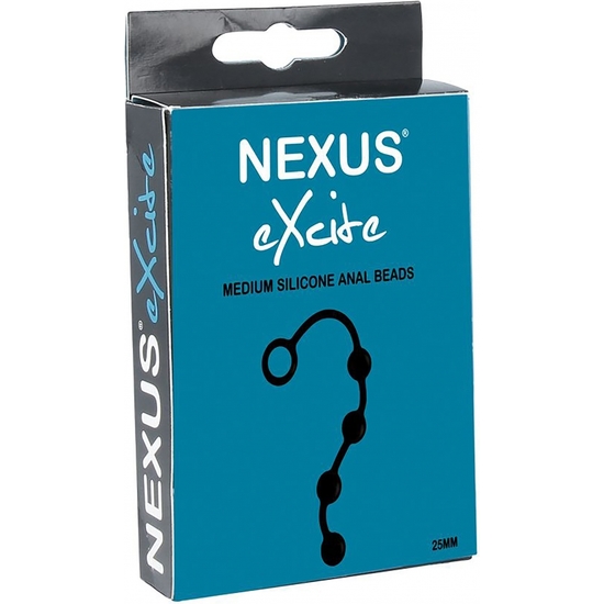 EXCITE MEDIUM SILICONE ANAL BEADS - BLACK image 1