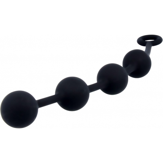 EXCITE LARGE SILICONE ANAL BEADS - BLACK image 0