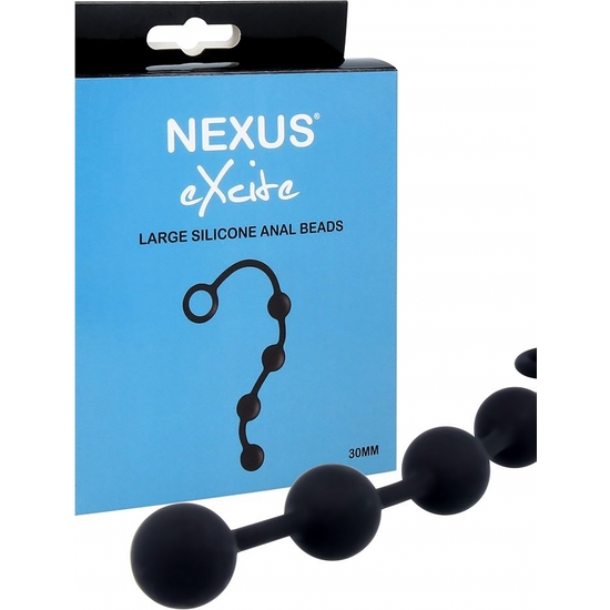 EXCITE LARGE SILICONE ANAL BEADS - BLACK image 1