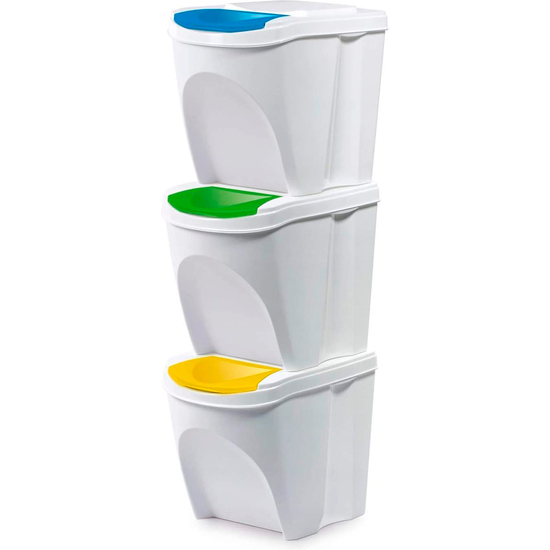 CUBO DE BASURA DE 3 ALTURAS COLOR BLANCO 75L image 0