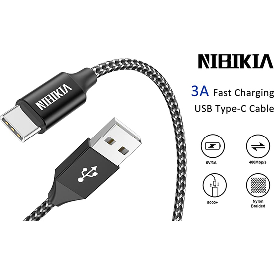 CABLES USB TIPO C, 4PACK [ 0.5M 1M 2M 3M] 3A CARGADOR TIPO C NYLON CARGA RÁPIDA Y SINCRONIZACIÓN CABLE USB C PARA SAMSUNG S10/S9/S8/NOTE 10/NOTE 9, H image 6