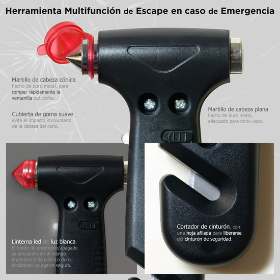 MARTILLO DE SEGURIDAD PORTÁTIL DE EMERGENCIA, PARA COCHE image 4