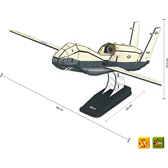 PUZZLE 3D DRON-AVIÓN NO PILOTADO - TAMAÑO MONTADO: 26CM X 48CM X 14.5CM image 0