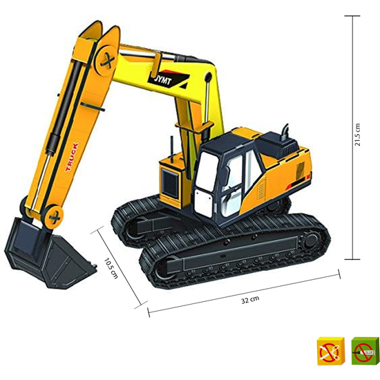 PUZZLE 3D EXCAVADORA -50 PCS - TAMAÑO MONTADO: 32CM X 10.5CM X 21.5CM image 0