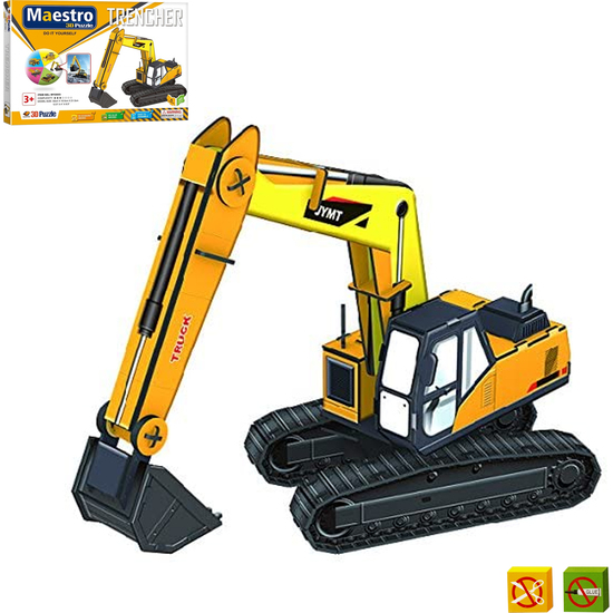 PUZZLE 3D EXCAVADORA -50 PCS - TAMAÑO MONTADO: 32CM X 10.5CM X 21.5CM image 1