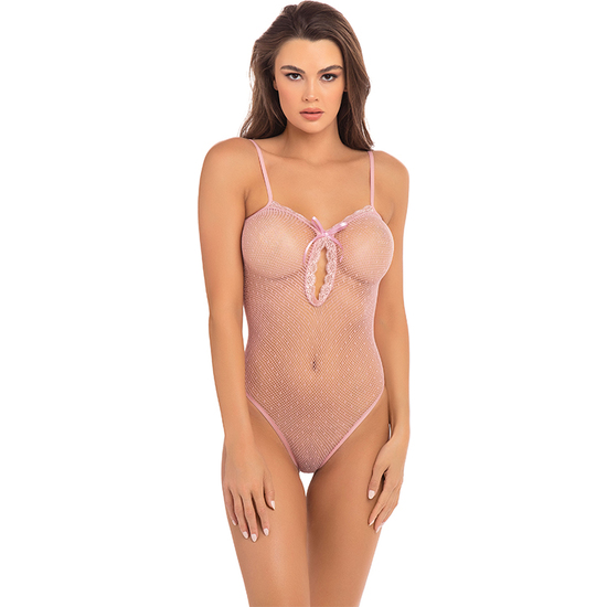 UNDONE SEE THROUGH BODYSUIT PINK image 0