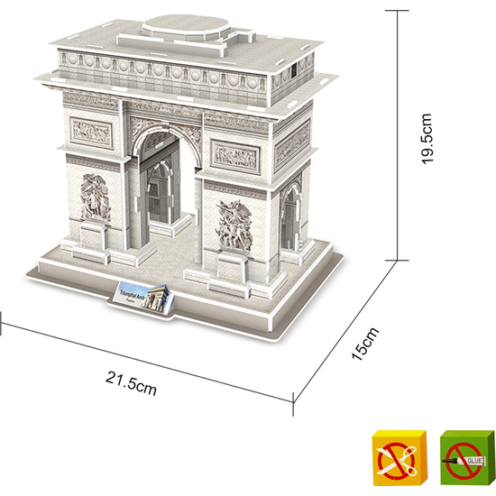 SET 3 PUZZLES 3D - MODELOS ARCO DE TRIUNFO/TORRE DE PISA/TORRE TV BERLÍN  image 1
