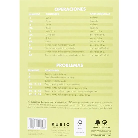 CUADERNO RUBIO OPERACIONES 3A image 1