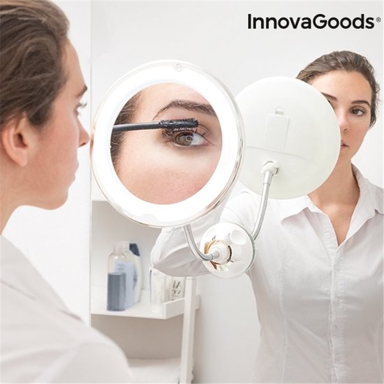 ESPEJO DE AUMENTO LED CON BRAZO FLEXIBLE Y VENTOSA MIZOOM image 0
