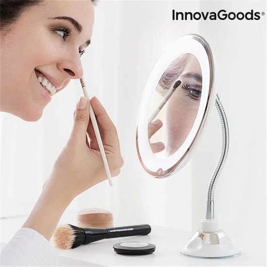 ESPEJO DE AUMENTO LED CON BRAZO FLEXIBLE Y VENTOSA MIZOOM image 1