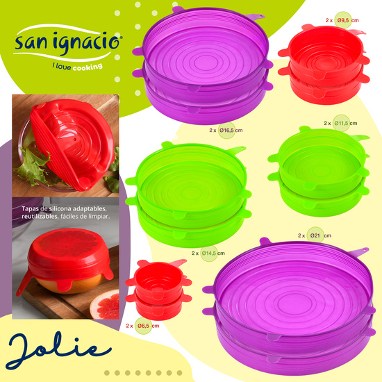 PACK DE 3 SARTENES SAN IGNACIO Ø16CM Ø20CM Ø24CM + SET DE 12PC TAPAS DE SILICONA image 3