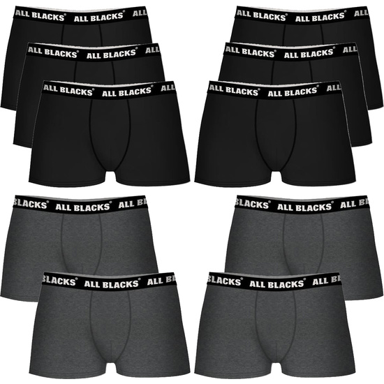 LOTE DE 2X 5 BOXER ALL BLACKS COLOR NEGRO 100% ALGODÓN Y GRIS 65%POLIÉSTER 35%ALGODÓN image 0