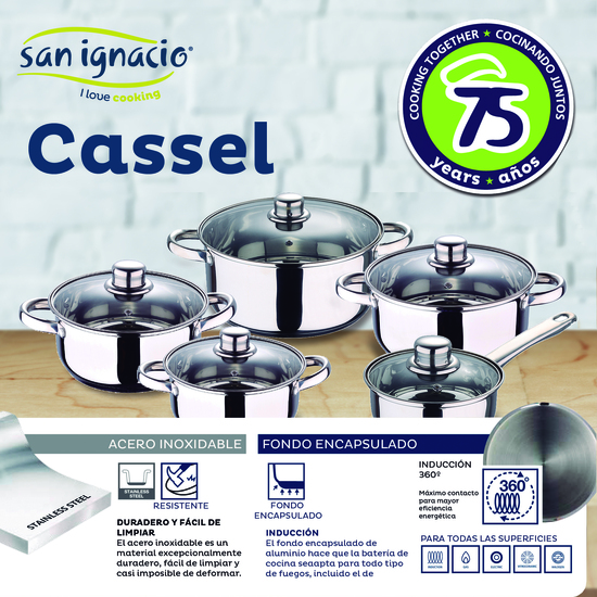 PACK DE 3 SARTENES SAN IGNACIO Ø16CM Ø20CM Ø24CM + BATERÍA DE COCINA DE 12 PIEZAS EN ACERO INOXIDABLE image 4